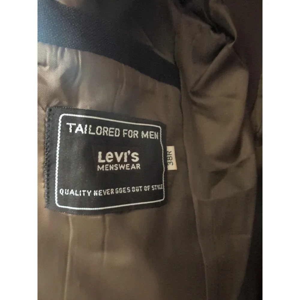 Levi's Jacket Mens 38R Brown Vtg 80 Action Suit Single Breast Gold Button Blazer